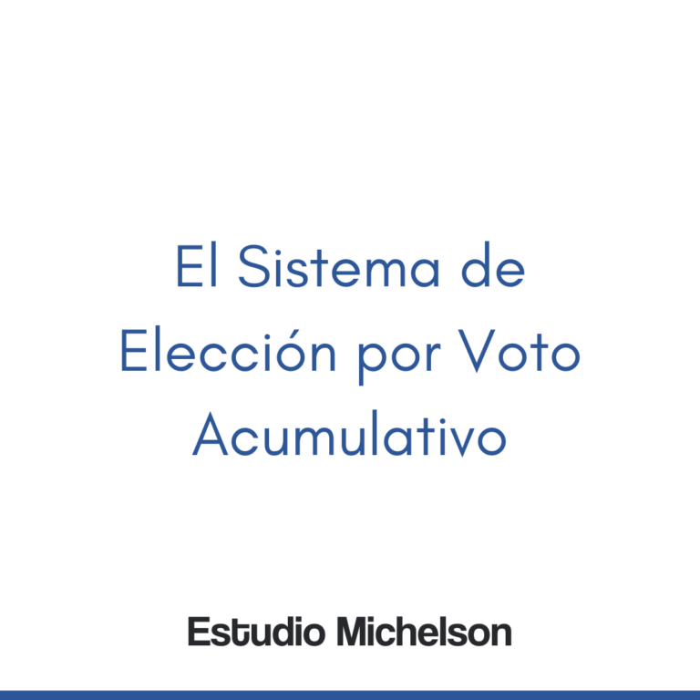 El Sistema de Elección por Voto Acumulativo | Diario El Derecho