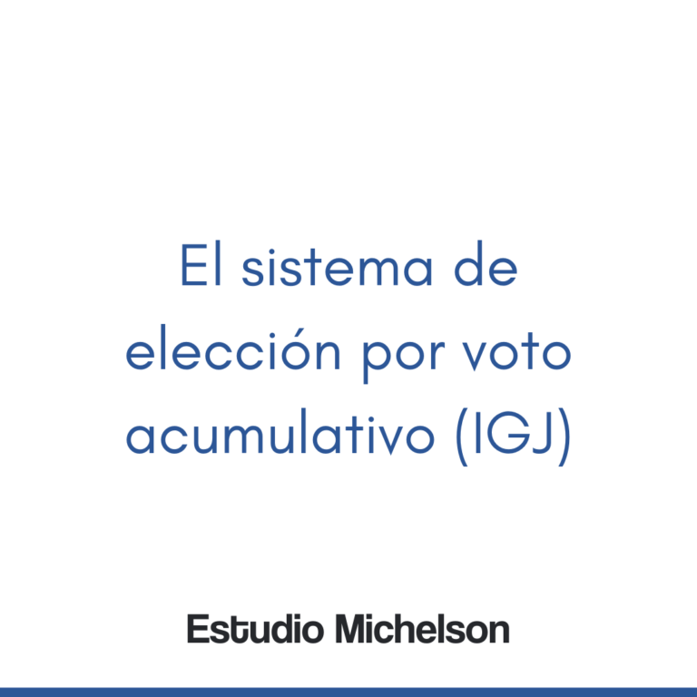 El sistema de elección por voto acumulativo (IGJ) | Revista del Derecho Comercial y de las Obligaciones